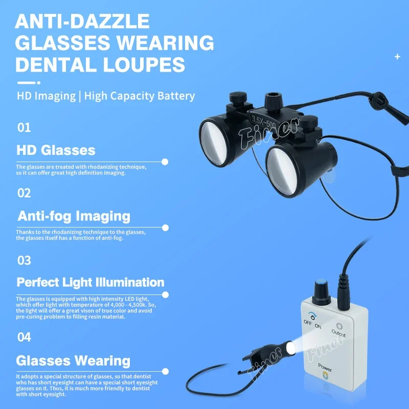 Lupa dentária fina 3.5x lupas  - Magnifier With Light avaliação e preço